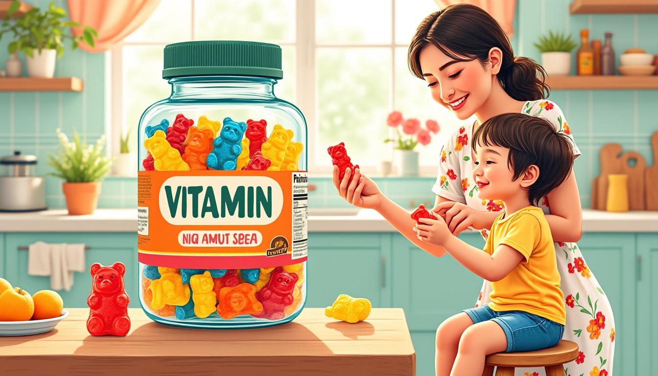 objevte retro lahvičku vitamínů pro vlasy pro maminky ve formě chutných gumídků. podpora zdravých vlasů s lahodnými vitamíny ve stylovém retro balení!